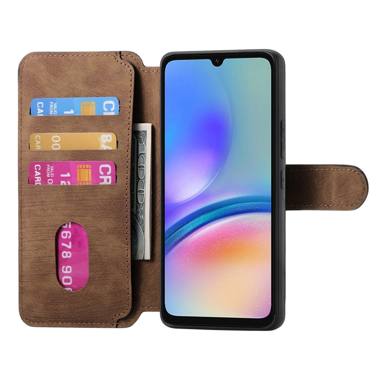 For Galaxy A05s CaseNeo MagSafe RFID Anti-theft Retro Leather Phone Case(Brown)