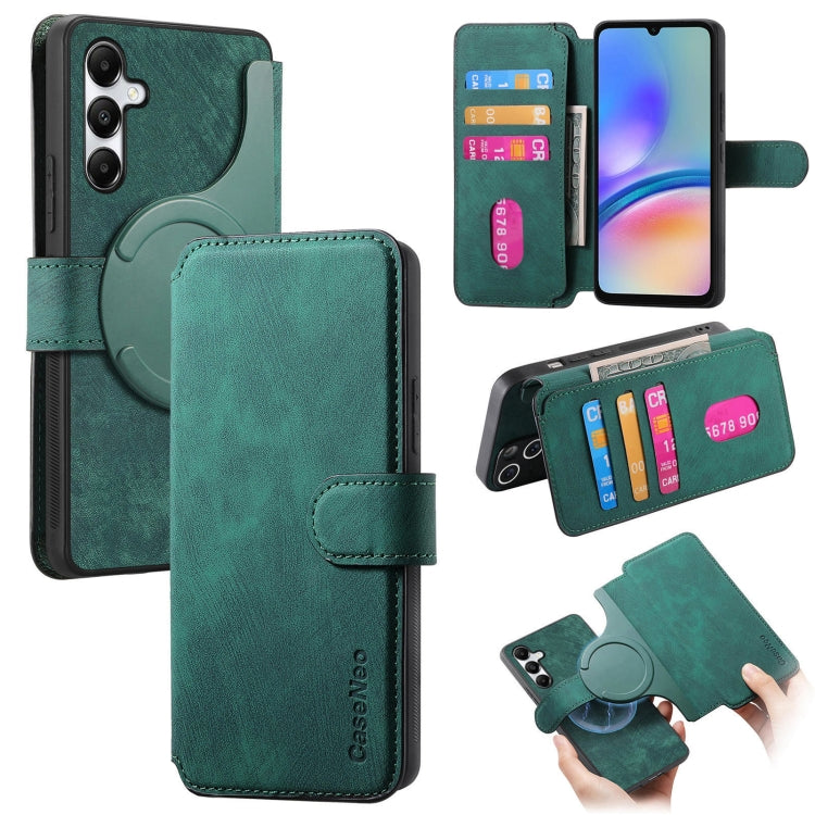 For Galaxy A05s CaseNeo MagSafe RFID Anti-theft Retro Leather Phone Case(Green)