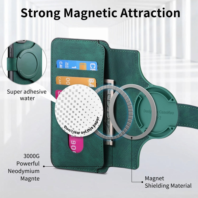 For Galaxy A05s CaseNeo MagSafe RFID Anti-theft Retro Leather Phone Case(Green)