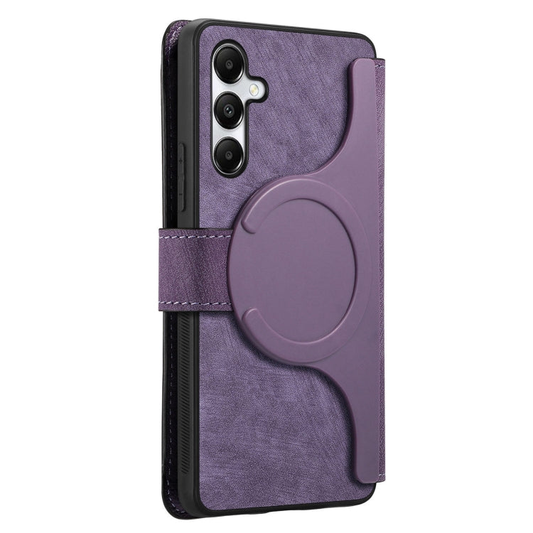 For Galaxy A05s CaseNeo MagSafe RFID Anti-theft Retro Leather Phone Case(Purple)