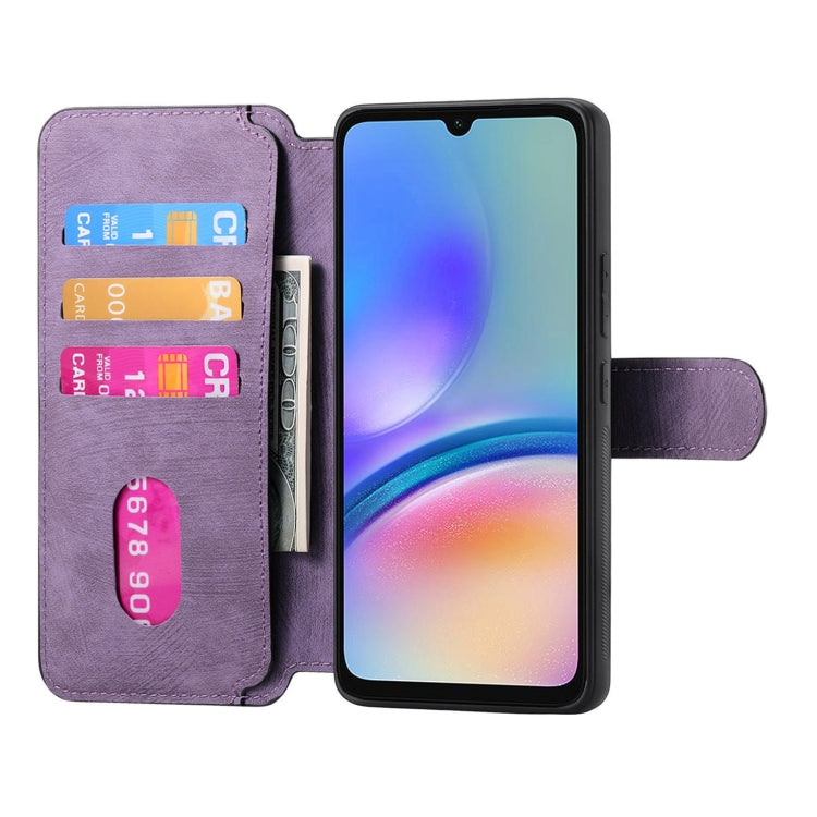 For Galaxy A05s CaseNeo MagSafe RFID Anti-theft Retro Leather Phone Case(Purple)