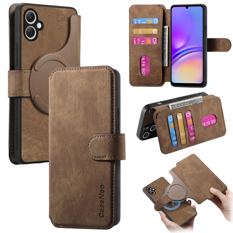 For Galaxy A05 CaseNeo MagSafe RFID Anti-theft Retro Leather Phone Case(Brown)