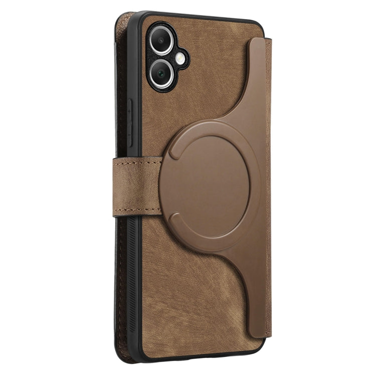 For Galaxy A05 CaseNeo MagSafe RFID Anti-theft Retro Leather Phone Case(Brown)