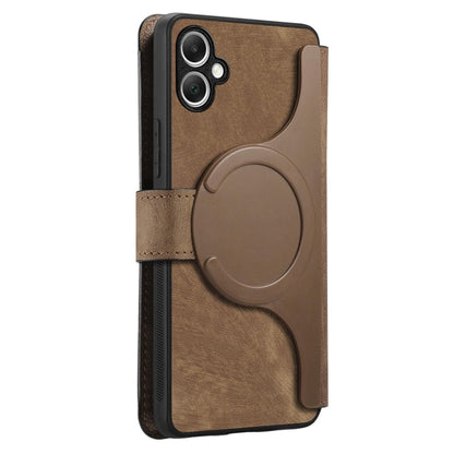 For Galaxy A05 CaseNeo MagSafe RFID Anti-theft Retro Leather Phone Case(Brown)