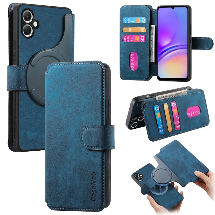 For Galaxy A05 CaseNeo MagSafe RFID Anti-theft Retro Leather Phone Case(Blue)