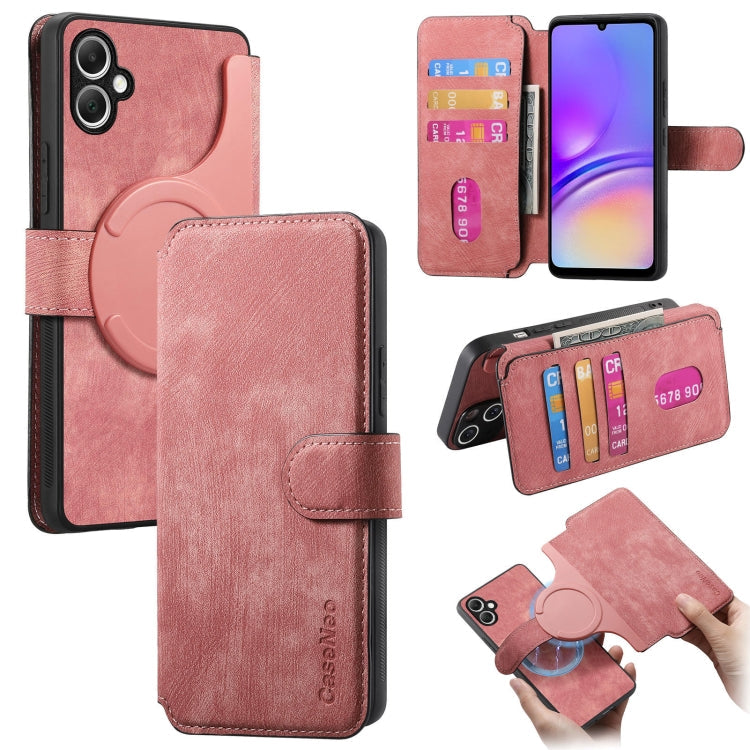 For Galaxy A05 CaseNeo MagSafe RFID Anti-theft Retro Leather Phone Case(Pink)