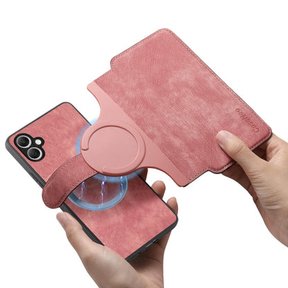 For Galaxy A05 CaseNeo MagSafe RFID Anti-theft Retro Leather Phone Case(Pink)