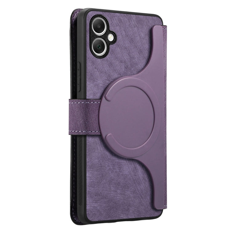 For Galaxy A05 CaseNeo MagSafe RFID Anti-theft Retro Leather Phone Case(Purple)