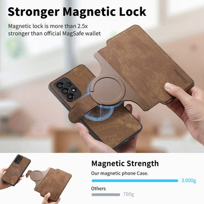 For Galaxy A53 5G CaseNeo MagSafe RFID Anti-theft Retro Leather Phone Case(Brown)