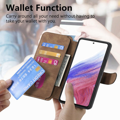 For Galaxy A53 5G CaseNeo MagSafe RFID Anti-theft Retro Leather Phone Case(Brown)
