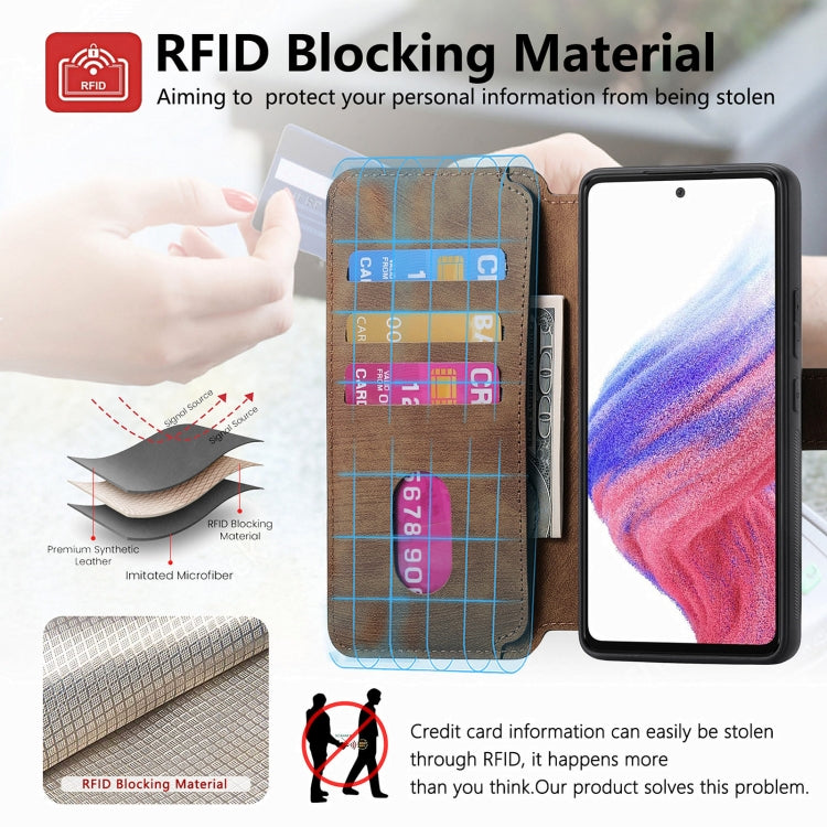 For Galaxy A53 5G CaseNeo MagSafe RFID Anti-theft Retro Leather Phone Case(Brown)