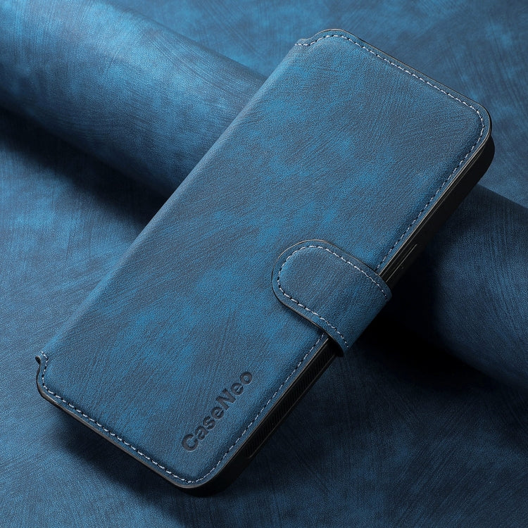Pour étui Samsung Galaxy A53 5GÉtui de téléphone en cuir rétro avec protection RFID et MagSafe (bleu)