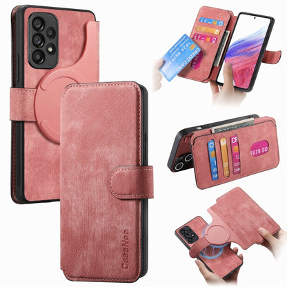 For Galaxy A53 5G CaseNeo MagSafe RFID Anti-theft Retro Leather Phone Case(Pink)