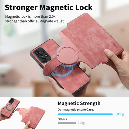 For Galaxy A53 5G CaseNeo MagSafe RFID Anti-theft Retro Leather Phone Case(Pink)
