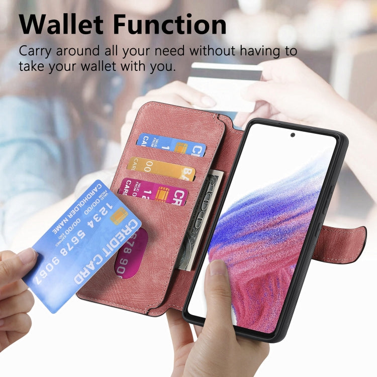 For Galaxy A53 5G CaseNeo MagSafe RFID Anti-theft Retro Leather Phone Case(Pink)