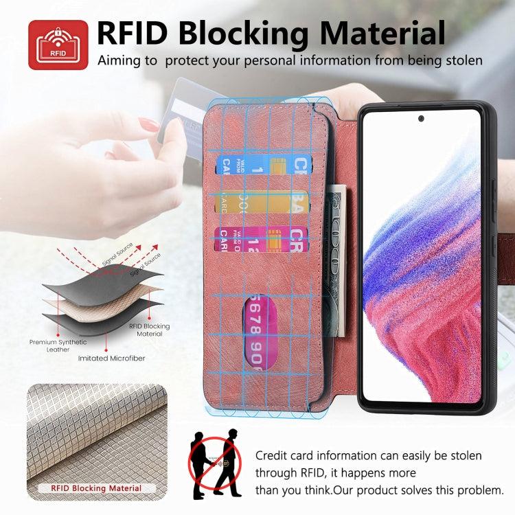 For Galaxy A53 5G CaseNeo MagSafe RFID Anti-theft Retro Leather Phone Case(Pink)