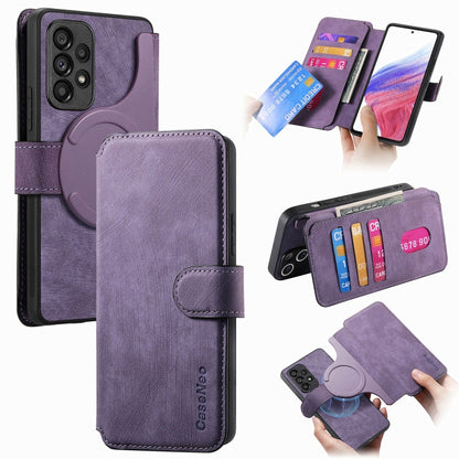 For Galaxy A53 5G CaseNeo MagSafe RFID Anti-theft Retro Leather Phone Case(Purple)