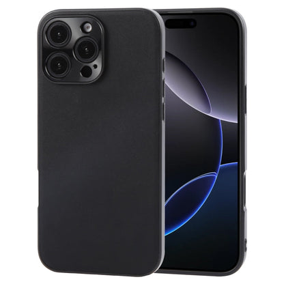 For iPhone 16 Pro Max GEBEI Plain Leather TPU Hybrid PU Phone Case(Black)