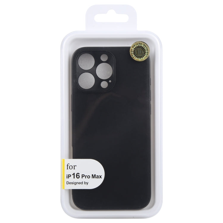 For iPhone 16 Pro Max GEBEI Plain Leather TPU Hybrid PU Phone Case(Black)