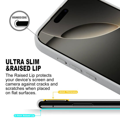 For iPhone 16 Pro GEBEI Plain Leather TPU Hybrid PU Phone Case(Grey)