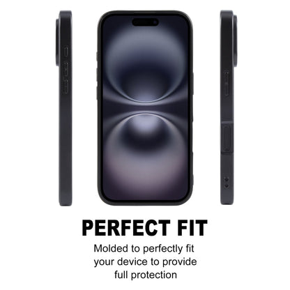 For iPhone 16 Plus GEBEI Plain Leather TPU Hybrid PU Phone Case(Black)
