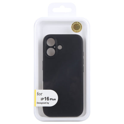 For iPhone 16 Plus GEBEI Plain Leather TPU Hybrid PU Phone Case(Black)