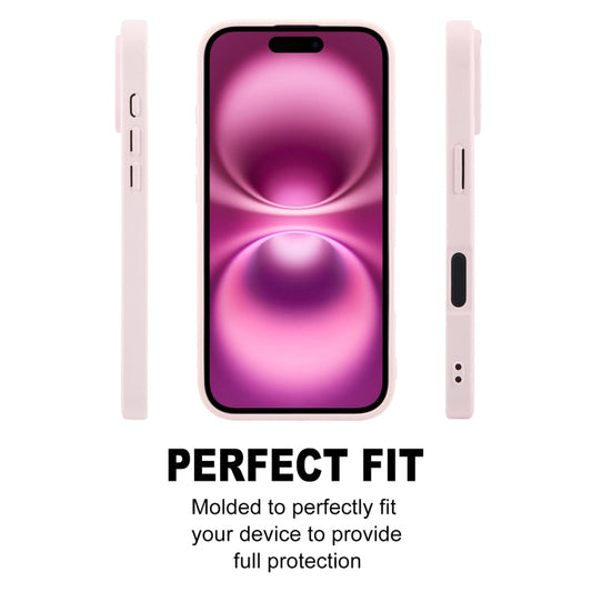 For iPhone 16 GEBEI Plain Leather TPU Hybrid PU Phone Case(Pink)