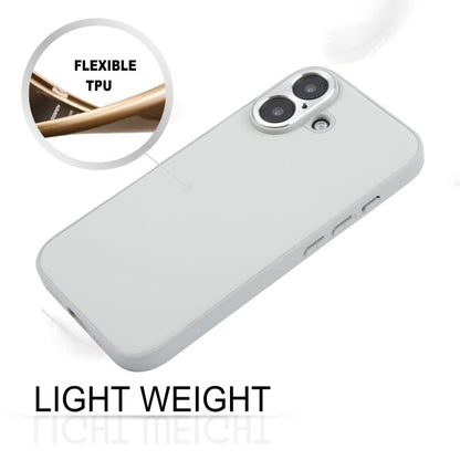 For iPhone 16 GEBEI Plain Leather TPU Hybrid PU Phone Case(Grey)