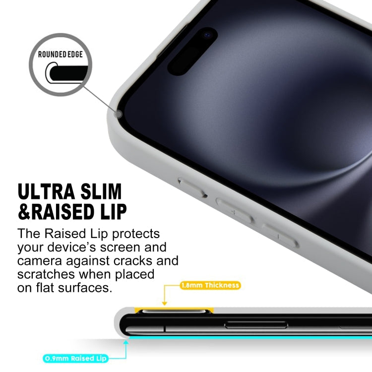 For iPhone 16 GEBEI Plain Leather TPU Hybrid PU Phone Case(Grey)