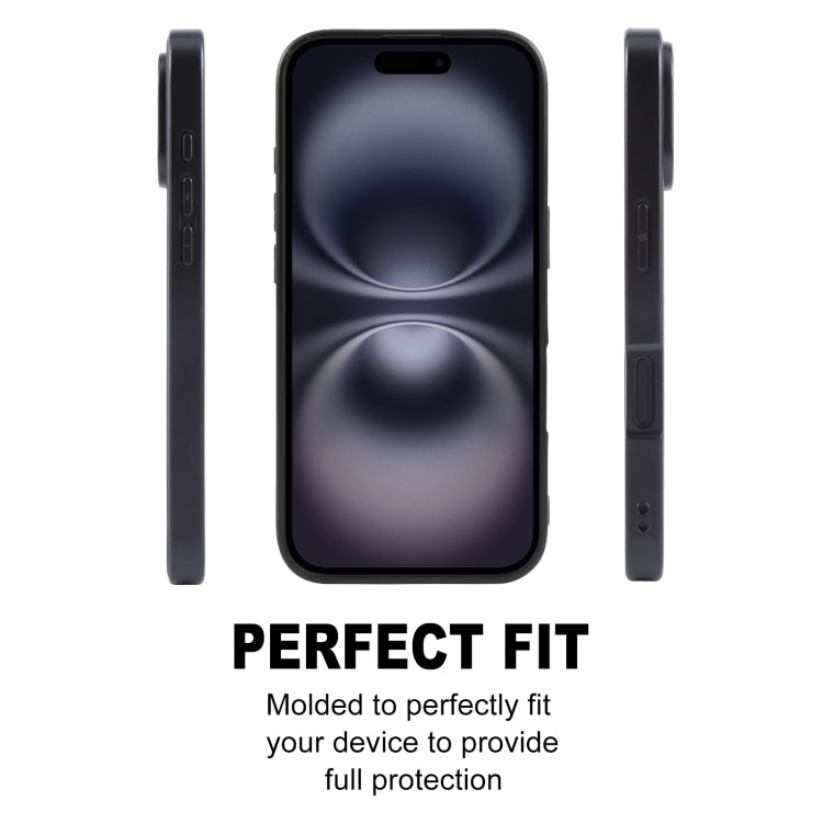 For iPhone 16 GEBEI Plain Leather TPU Hybrid PU Phone Case(Black)