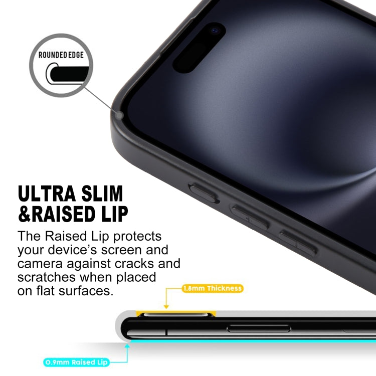 For iPhone 16 GEBEI Plain Leather TPU Hybrid PU Phone Case(Black)