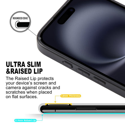 For iPhone 16 GEBEI Plain Leather TPU Hybrid PU Phone Case(Black)