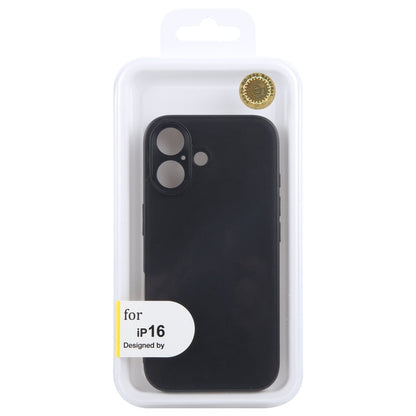 For iPhone 16 GEBEI Plain Leather TPU Hybrid PU Phone Case(Black)