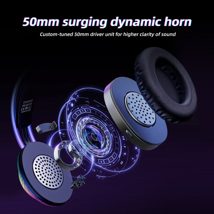 ONIKUMA X29 Head-mounted RGB Light Wired Gaming Headset, Cable Length: 2.2m(Black)