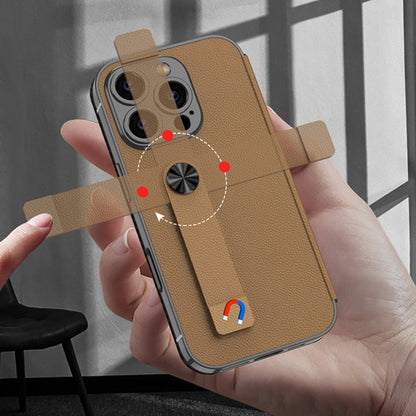 For iPhone 16 Pro Max GKK Plating Phantom Flip Leather MagSafe Phone Case(Titanium Gray)