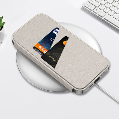 For iPhone 16 Pro Max GKK Plating Phantom Flip Leather MagSafe Phone Case(Titanium Gray)