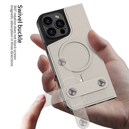 Pour iPhone 16 Pro Max Étui de téléphone en cuir GKK détachable avec MagSafe (fibre de carbone)