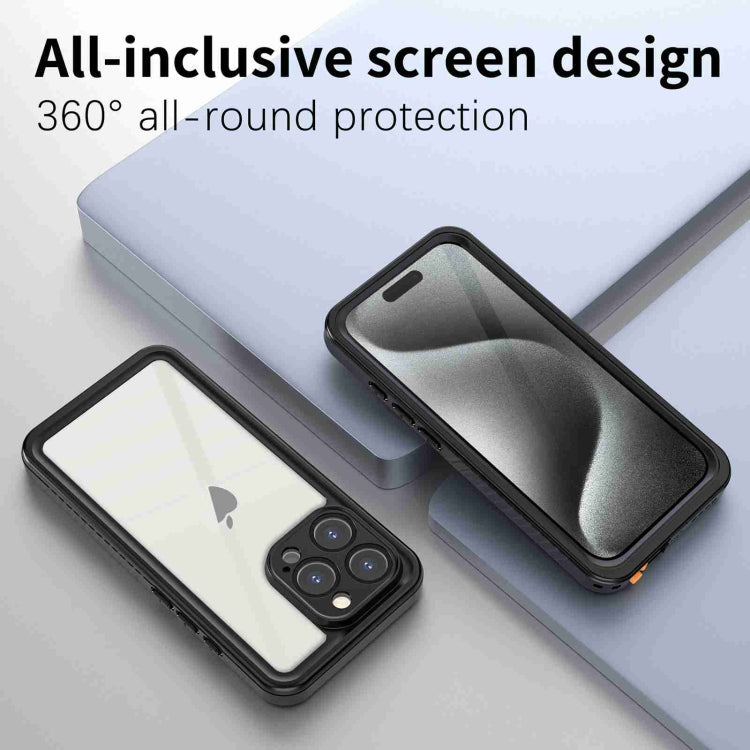 Pour iPhone 16 Pro Max RedPepper IP68 Coque de téléphone étanche triple protection (Noir)