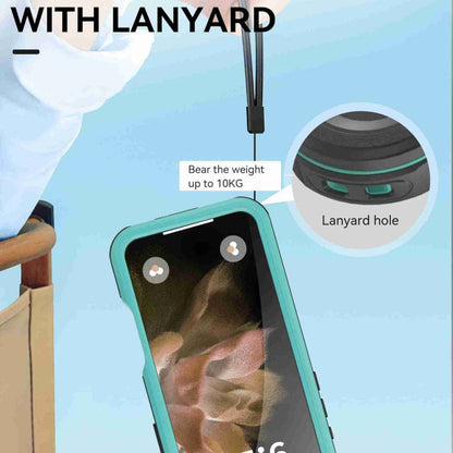 For iPhone 16 Pro Max RedPepper IP68 Waterproof Triple-proof MagSafe Phone Case(Black Blue)