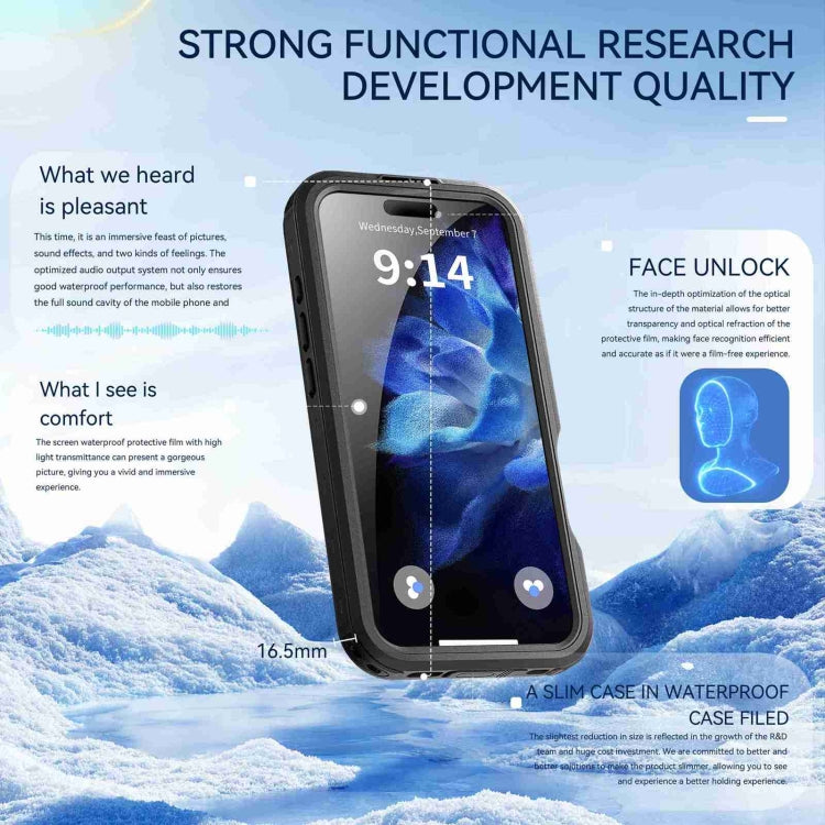 For iPhone 16 Pro Max RedPepper IP68 Waterproof Triple-proof MagSafe Phone Case(Black)