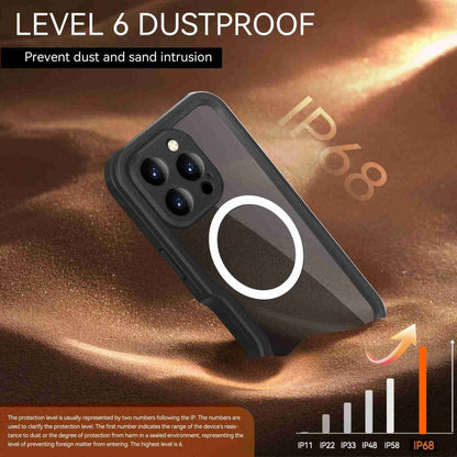 For iPhone 16 Pro Max RedPepper IP68 Waterproof Triple-proof MagSafe Phone Case(Black)