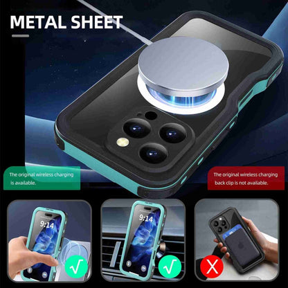 For iPhone 16 Pro RedPepper IP68 Waterproof Triple-proof MagSafe Phone Case(Black Blue)