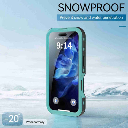 For iPhone 16 Pro RedPepper IP68 Waterproof Triple-proof MagSafe Phone Case(Black Blue)