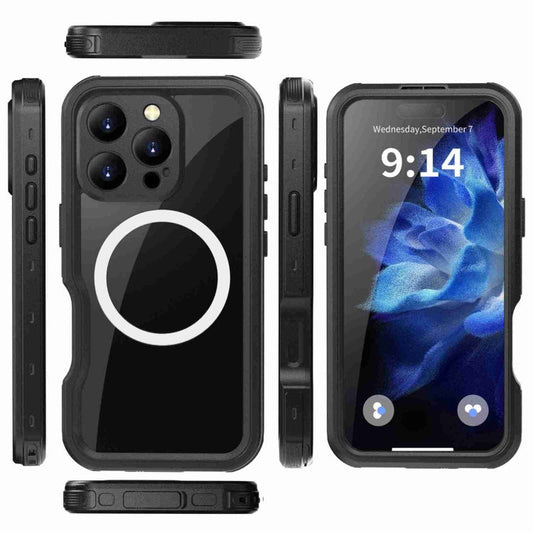 For iPhone 16 Pro RedPepper IP68 Waterproof Triple-proof MagSafe Phone Case(Black)