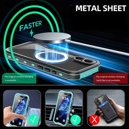 For iPhone 16 Plus RedPepper IP68 Waterproof Triple-proof MagSafe Phone Case(Black Blue)