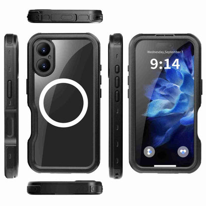 For iPhone 16 Plus RedPepper IP68 Waterproof Triple-proof MagSafe Phone Case(Black)