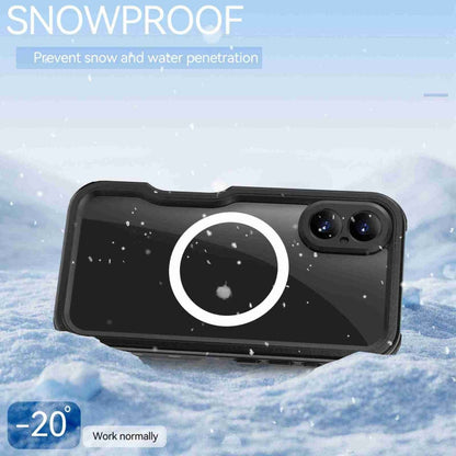 For iPhone 16 Plus RedPepper IP68 Waterproof Triple-proof MagSafe Phone Case(Black)