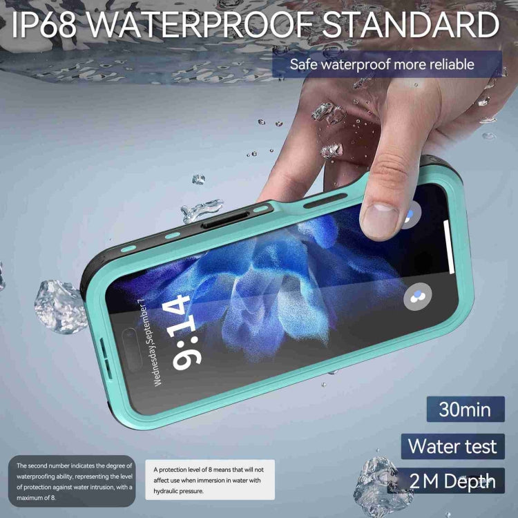 For iPhone 16 RedPepper IP68 Waterproof Triple-proof MagSafe Phone Case(Black Blue)