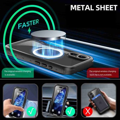 For iPhone 16 RedPepper IP68 Waterproof Triple-proof MagSafe Phone Case(Black)