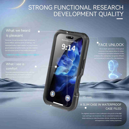 For iPhone 16 RedPepper IP68 Waterproof Triple-proof MagSafe Phone Case(Black)